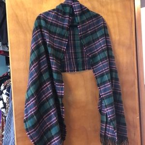 J Crew Tartan Plaid Wool Scarf